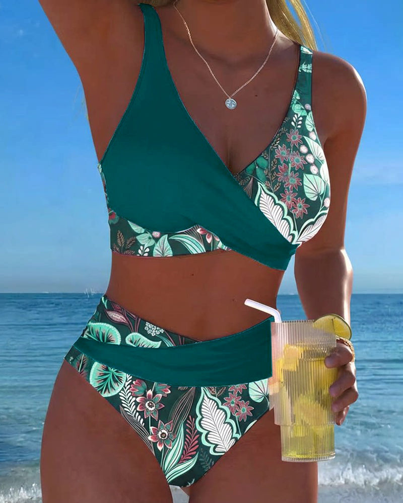ESTER™ | Floral Color-Contrast Bikini