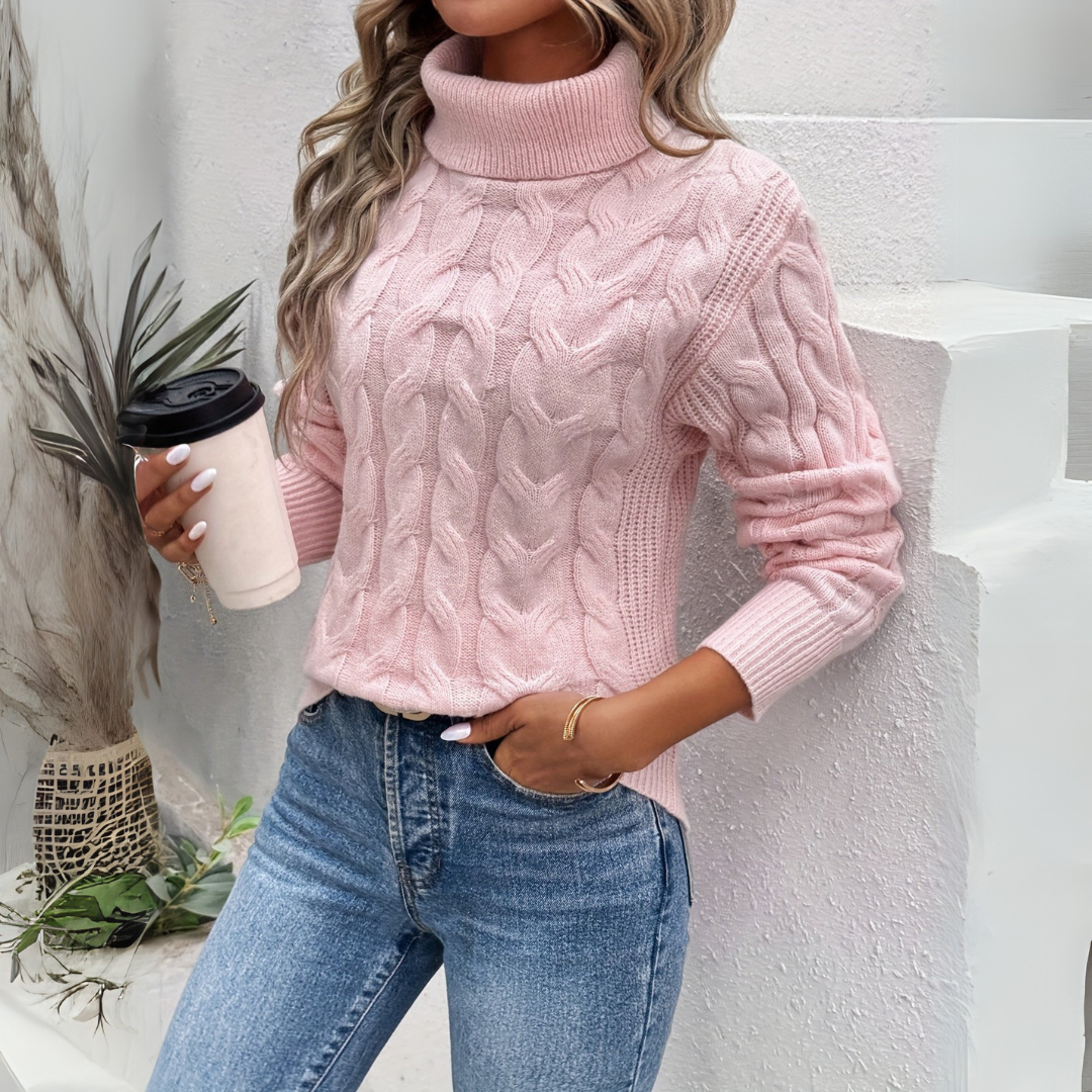 Amelia | Elegante maglione a collo alto lavorato a maglia