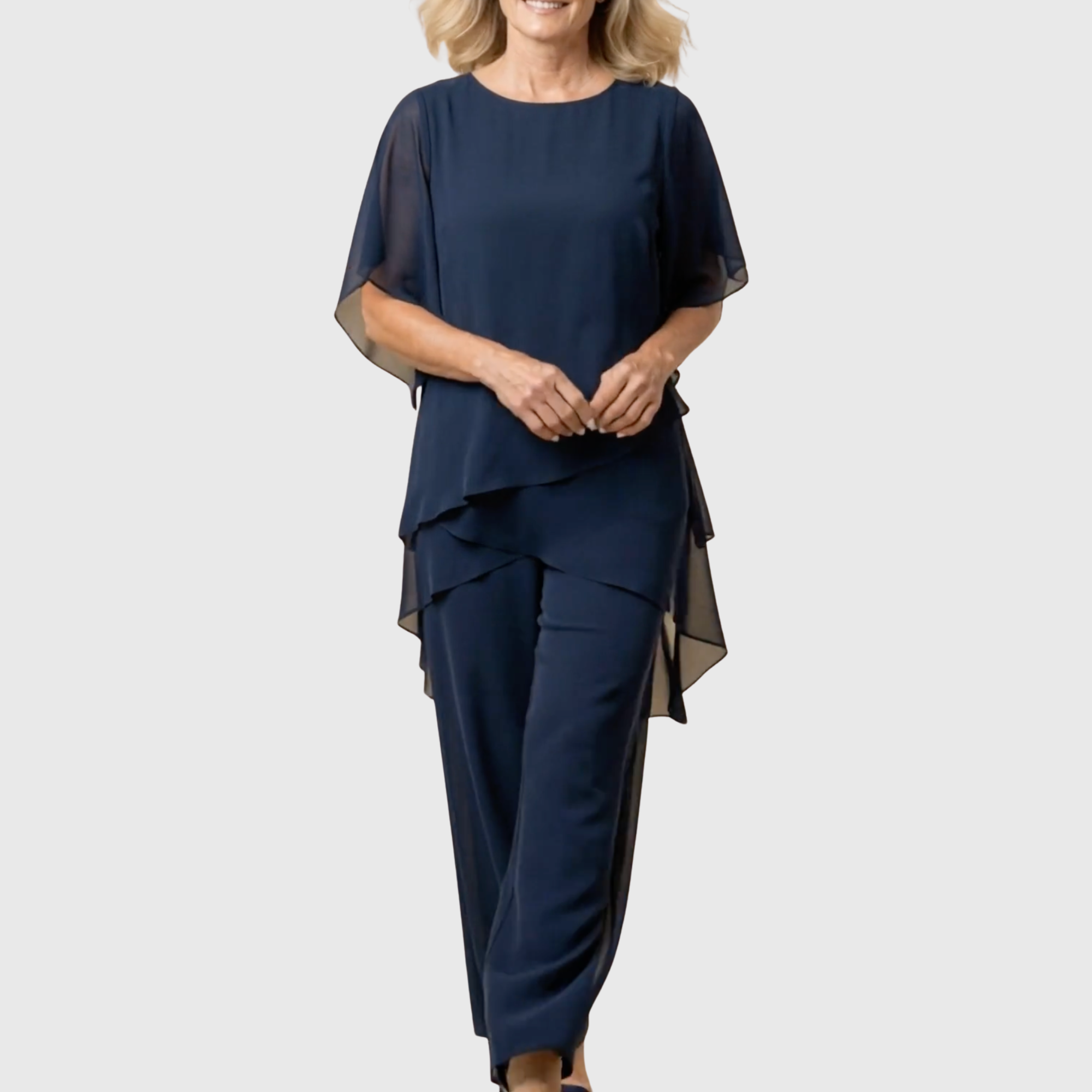 Linda | Set con Pantaloni Palazzo Drappeggiati