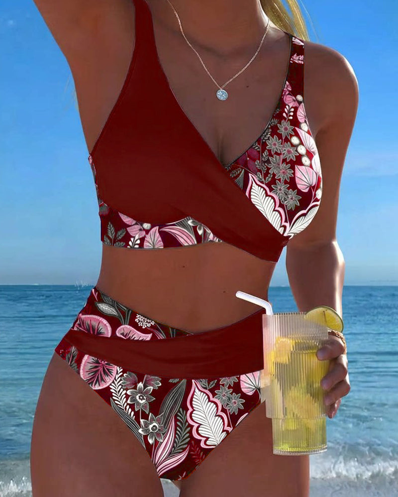 ESTER™ | Floral Color-Contrast Bikini