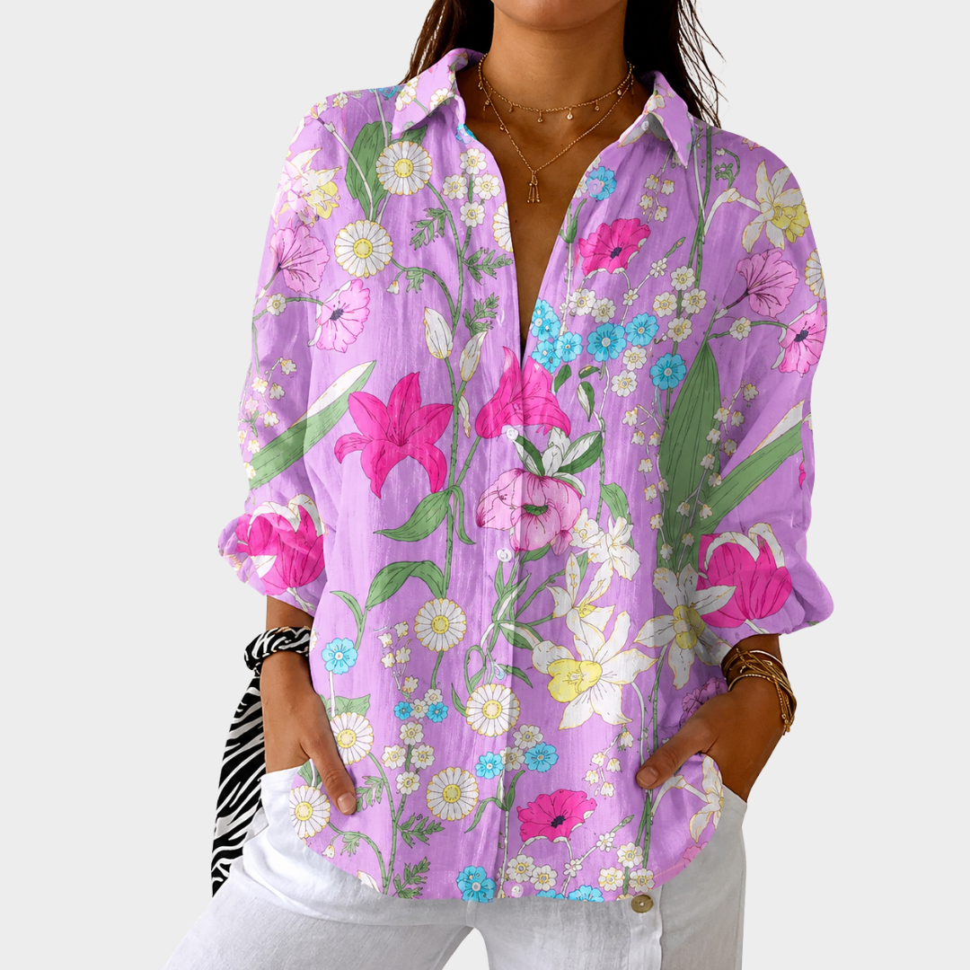 Blusa leggera e colorata con stampa