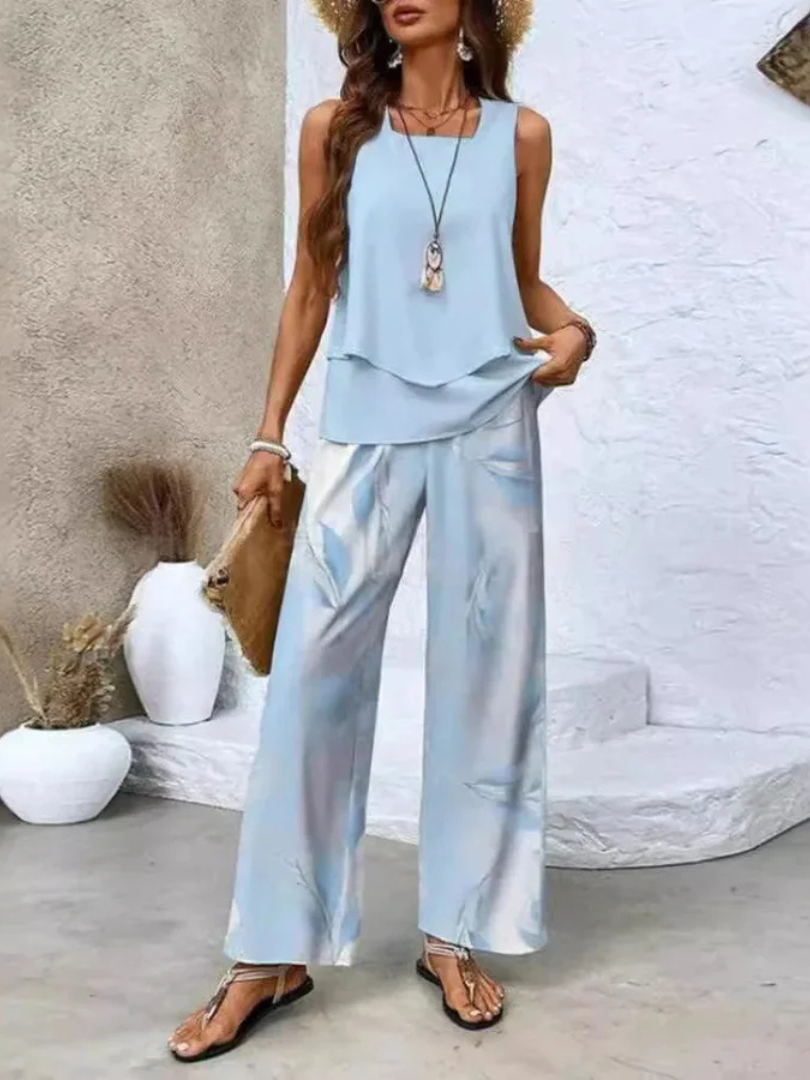 Ovelynra™ | Top Senza Maniche e Pantaloni Larghi