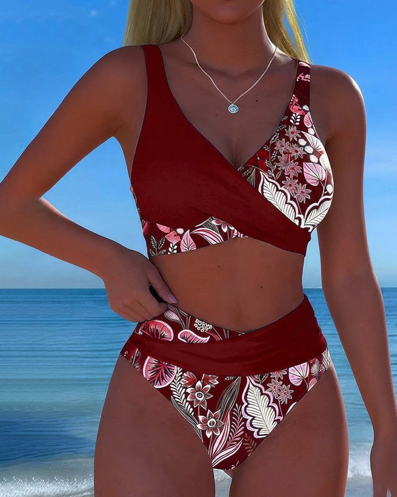 ESTER™ | Floral Color-Contrast Bikini