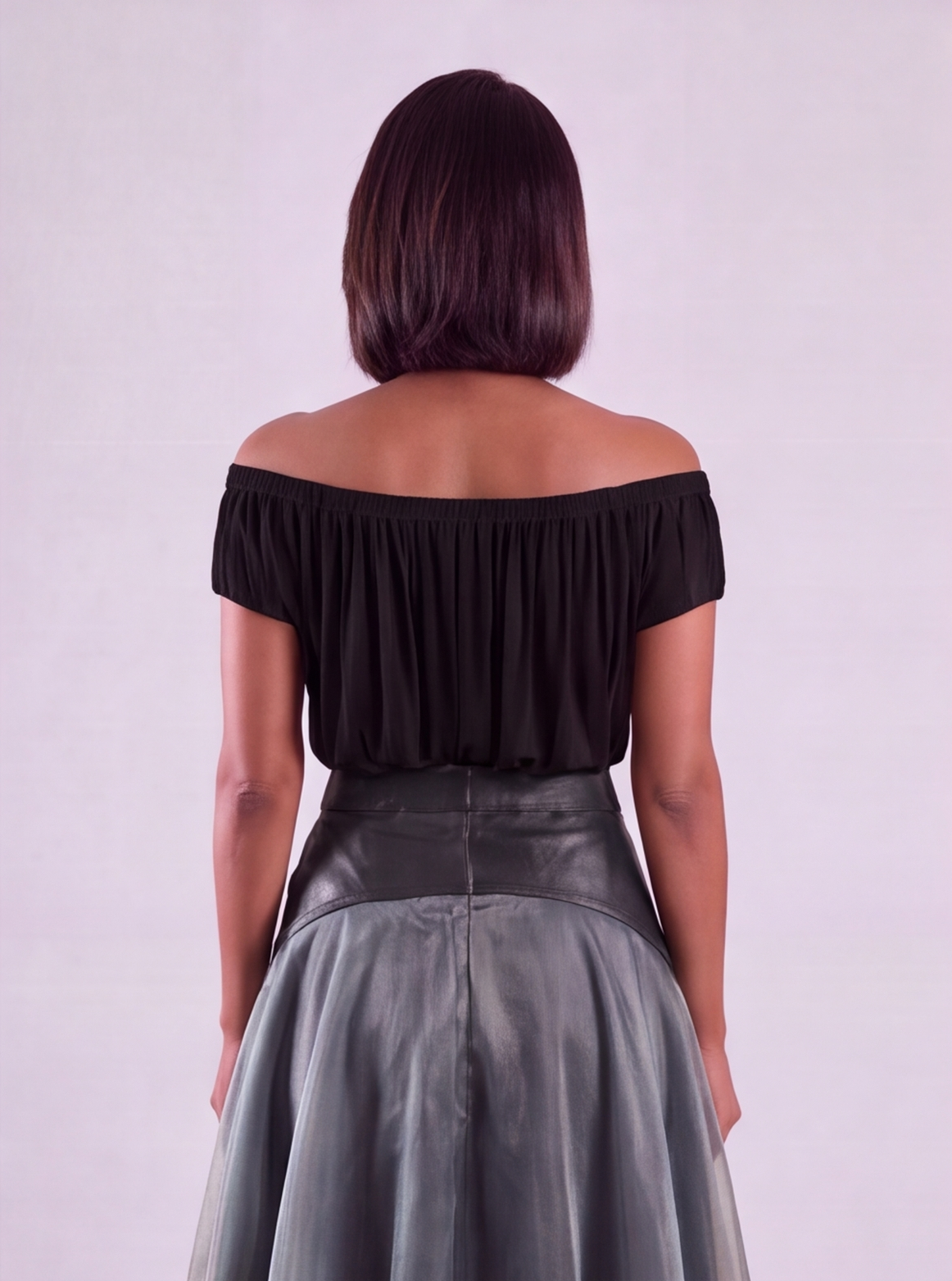 Gonne in Tulle Patchwork Grigio Francese Moda Primavera