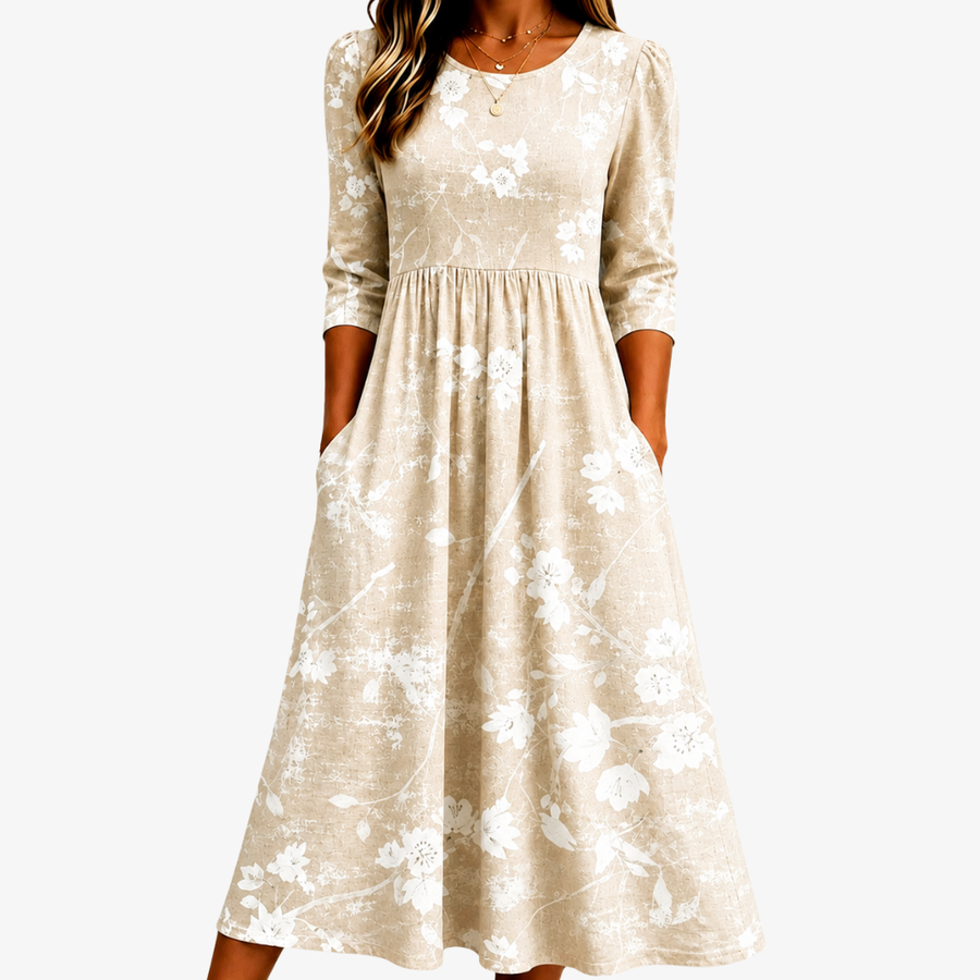 Abito Midi Giornaliero Soft Meadow Blossom