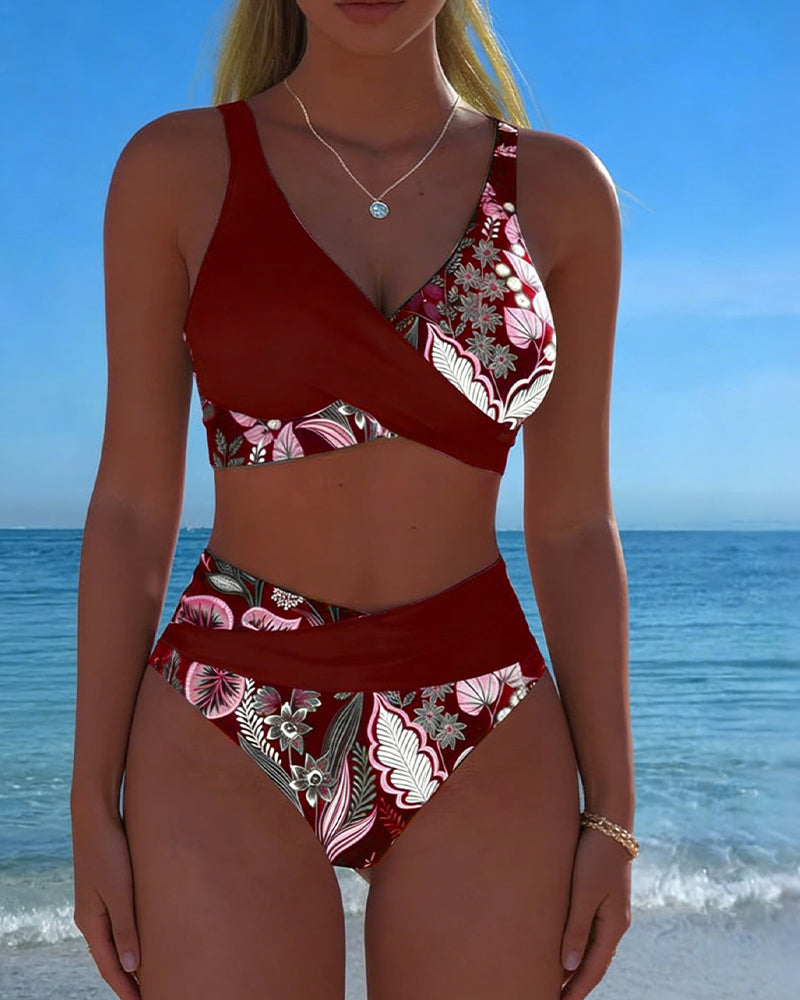 ESTER™ | Floral Color-Contrast Bikini