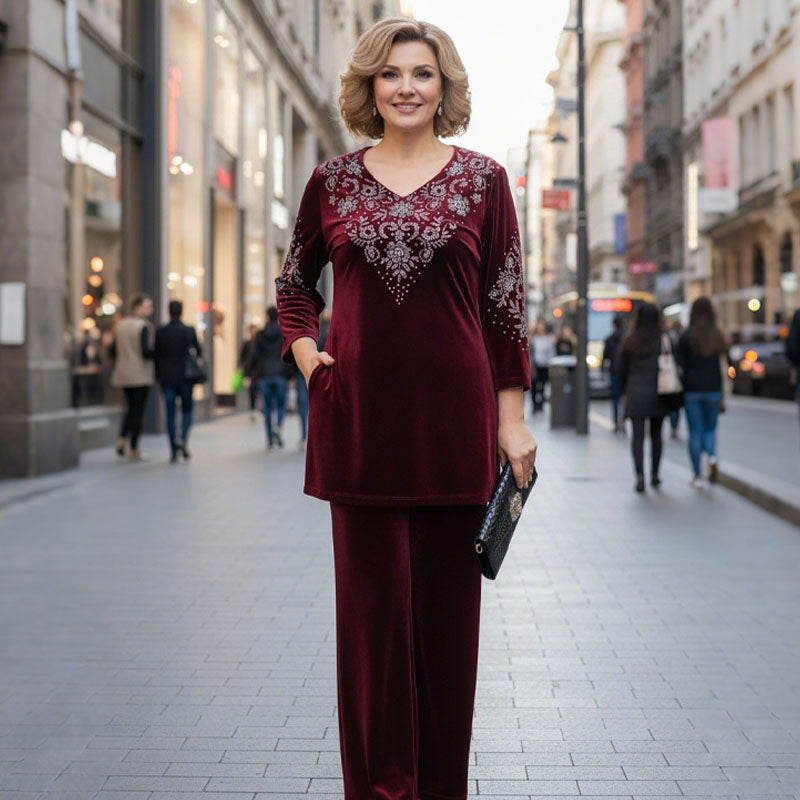 Elvire | Set elegante in velluto a due pezzi