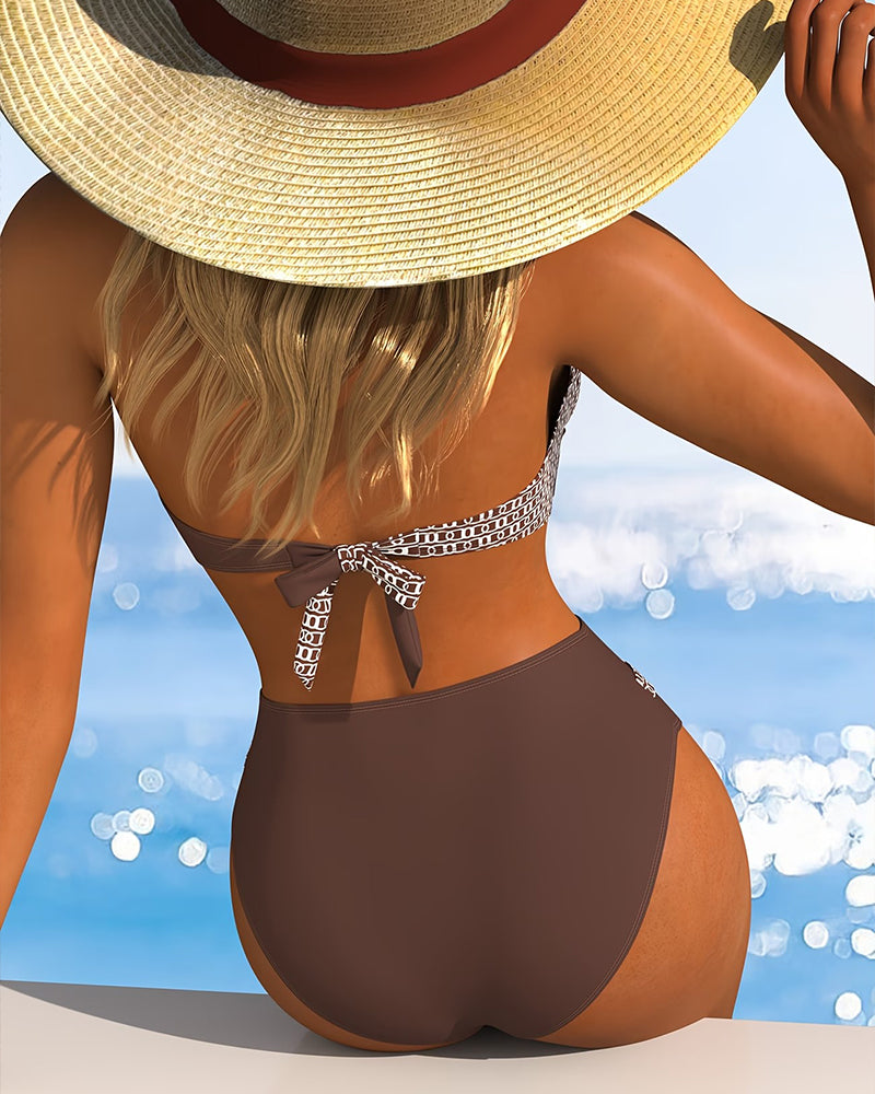 GEMMA™ | Colorful Striped Halter Bikini