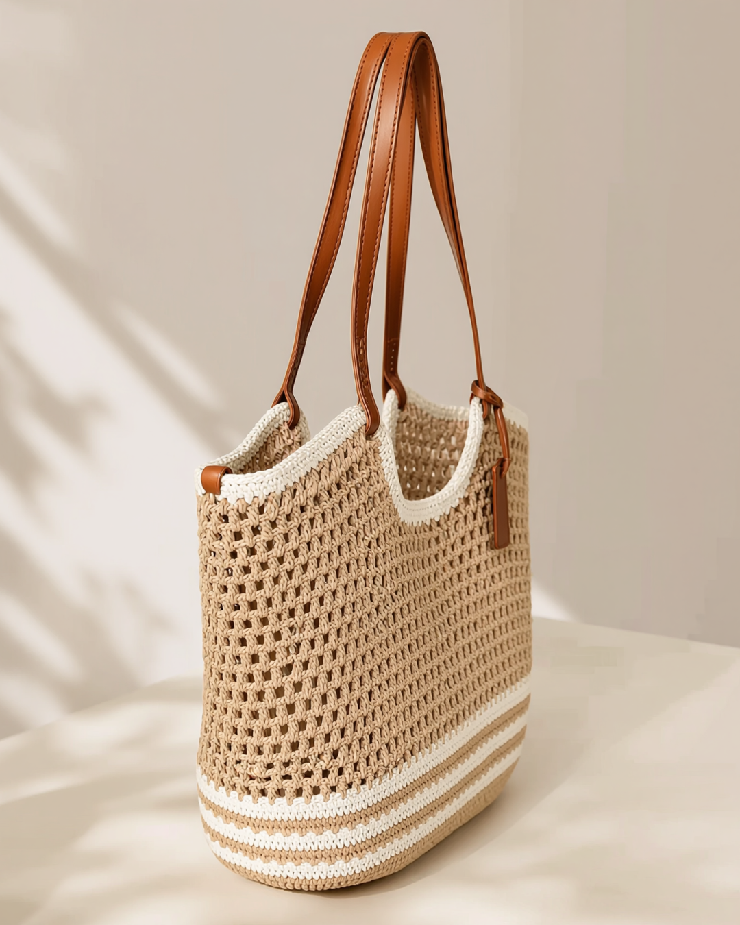 Clare Due Toni | Borsa Tote Intrecciata a Mano