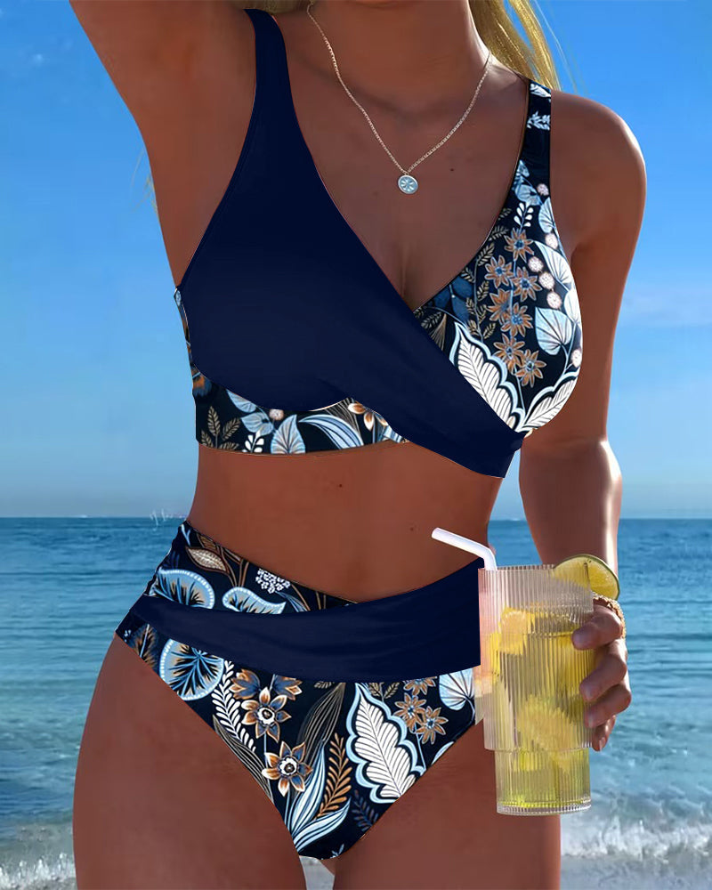 ESTER™ | Floral Color-Contrast Bikini
