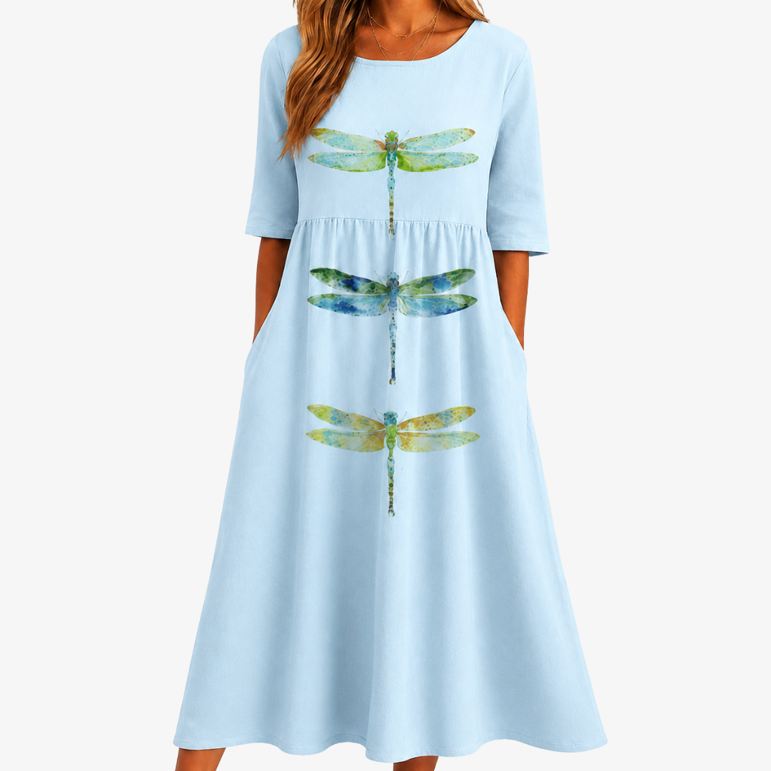 Abito Midi Pocket Dragonfly Sky Meadow