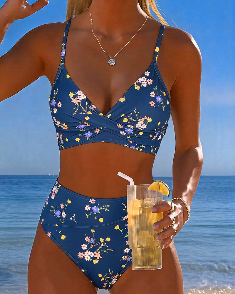 ROMINA™ | Floral Print Cross-Back Sexy Bikini