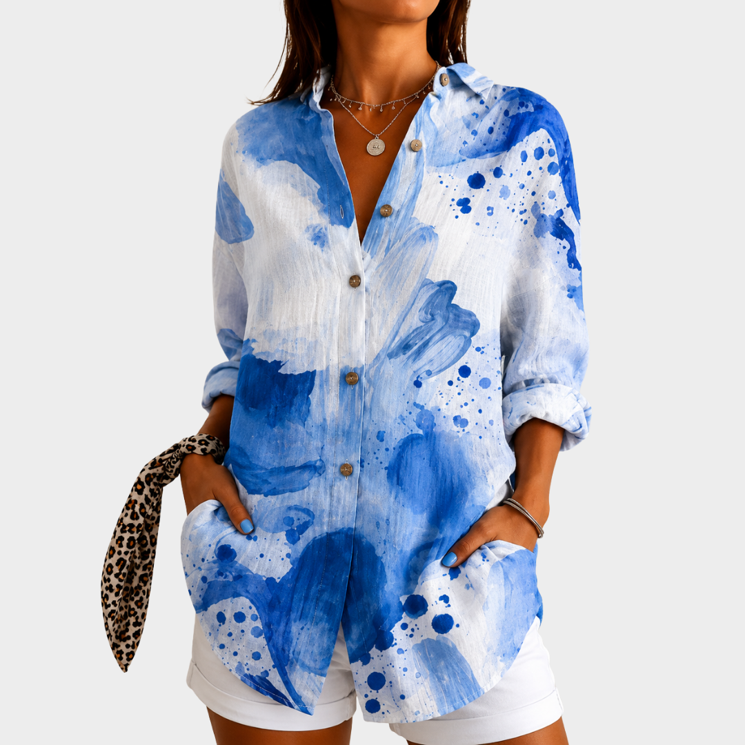 Blusa Coastal Watercolor Breeze