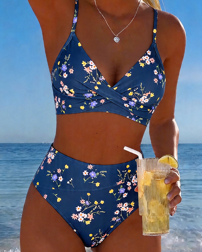 ROMINA™ | Floral Print Cross-Back Sexy Bikini