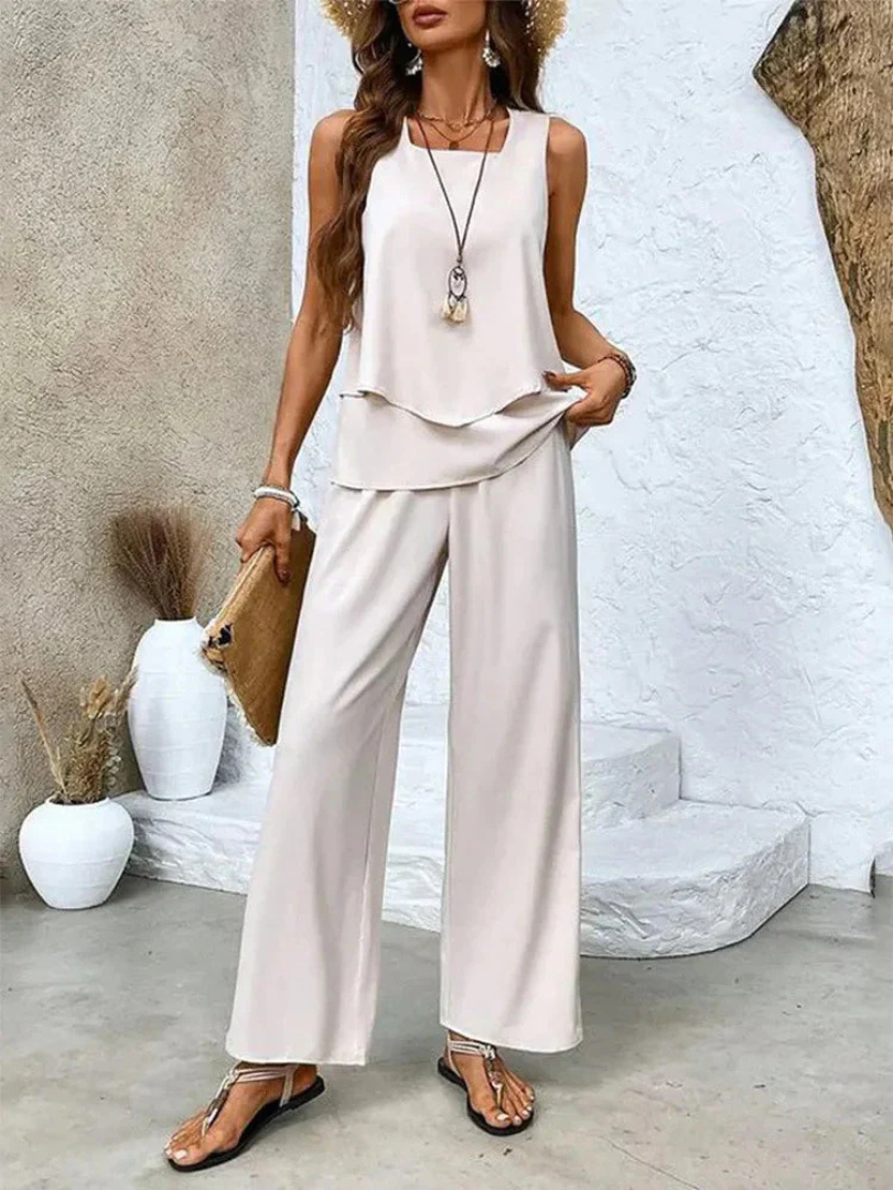 Ovelynra™ | Top Senza Maniche e Pantaloni Larghi