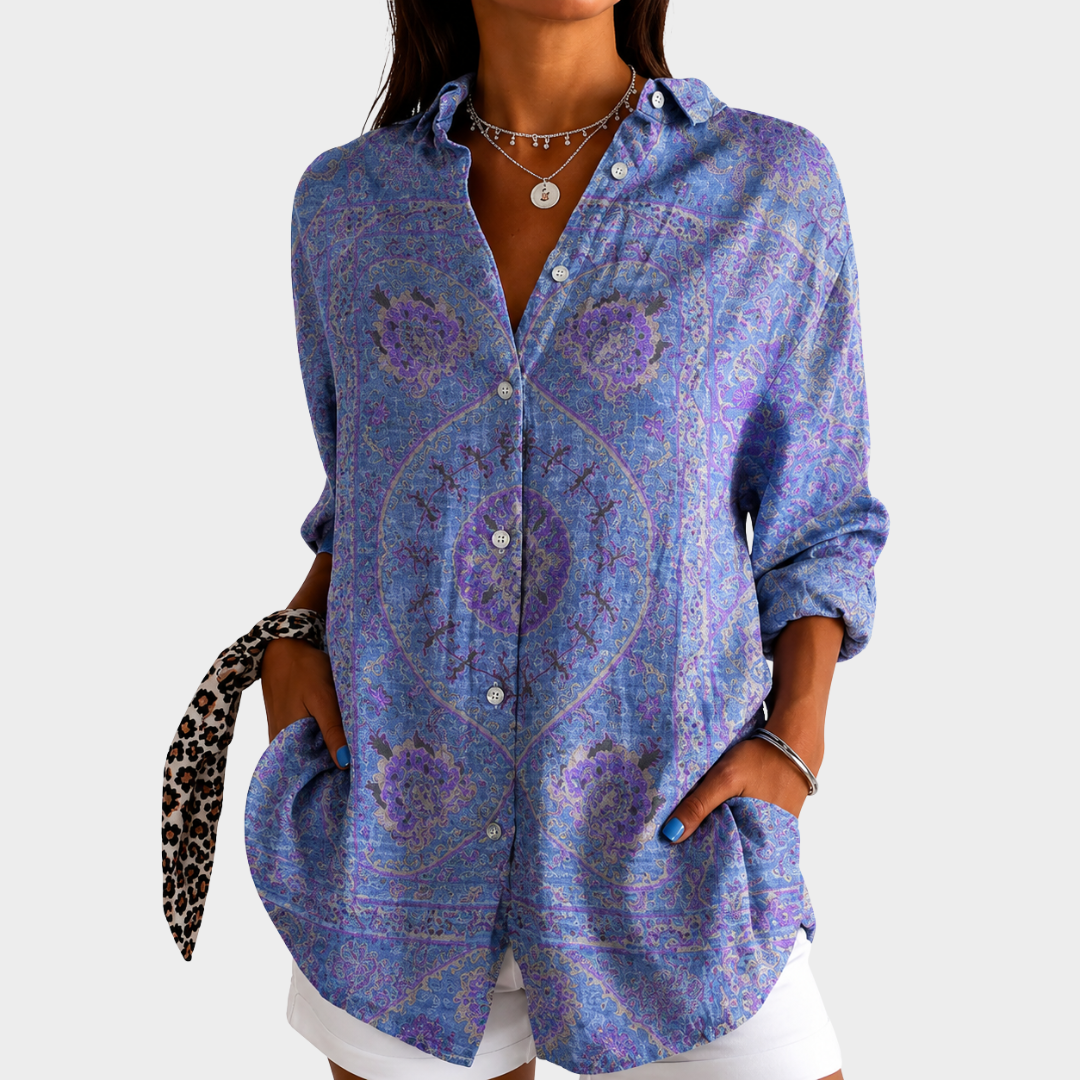 Blusa Grace in mosaico di lavanda