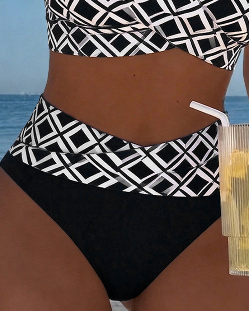 NEUS™ | Costume da Bagno Due Pezzi con Stile Reggiseno e Motivo a Diamante
