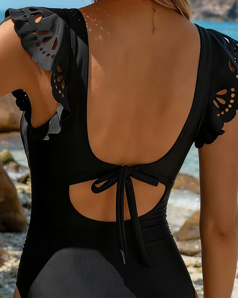 ADRIANA™ | Costume da Bagno Intero con Maniche Corte e Dettagli Volanti