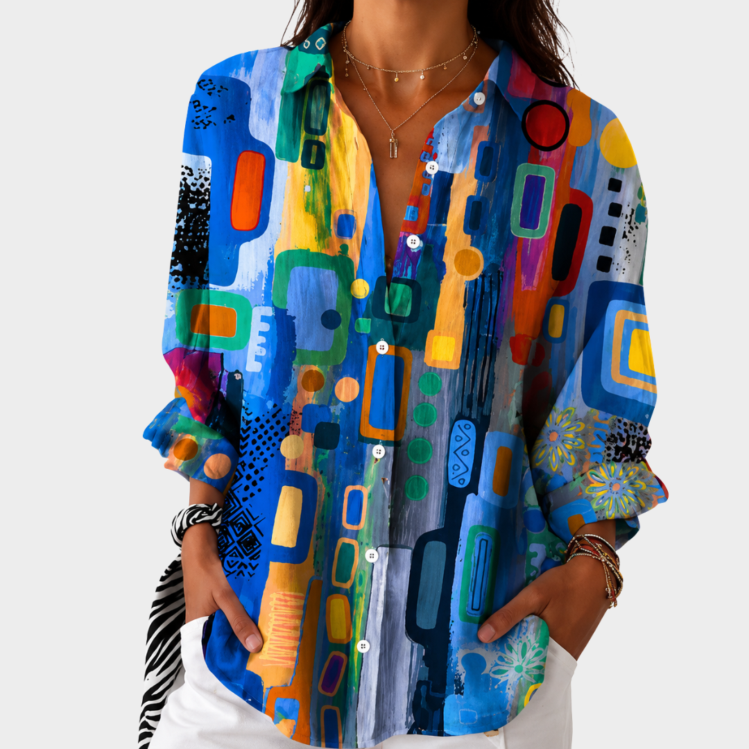 Blusa Dichiarativa a Mosaico Vivace