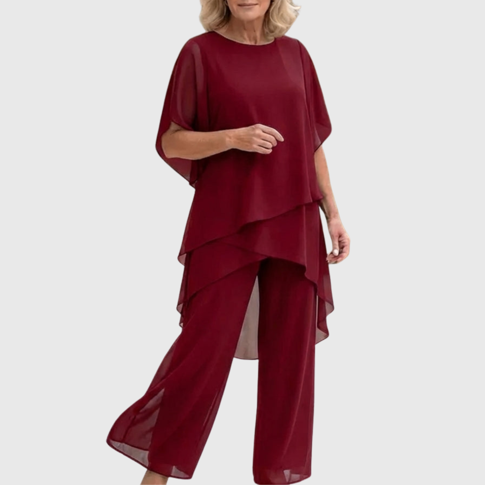 Linda | Set con Pantaloni Palazzo Drappeggiati