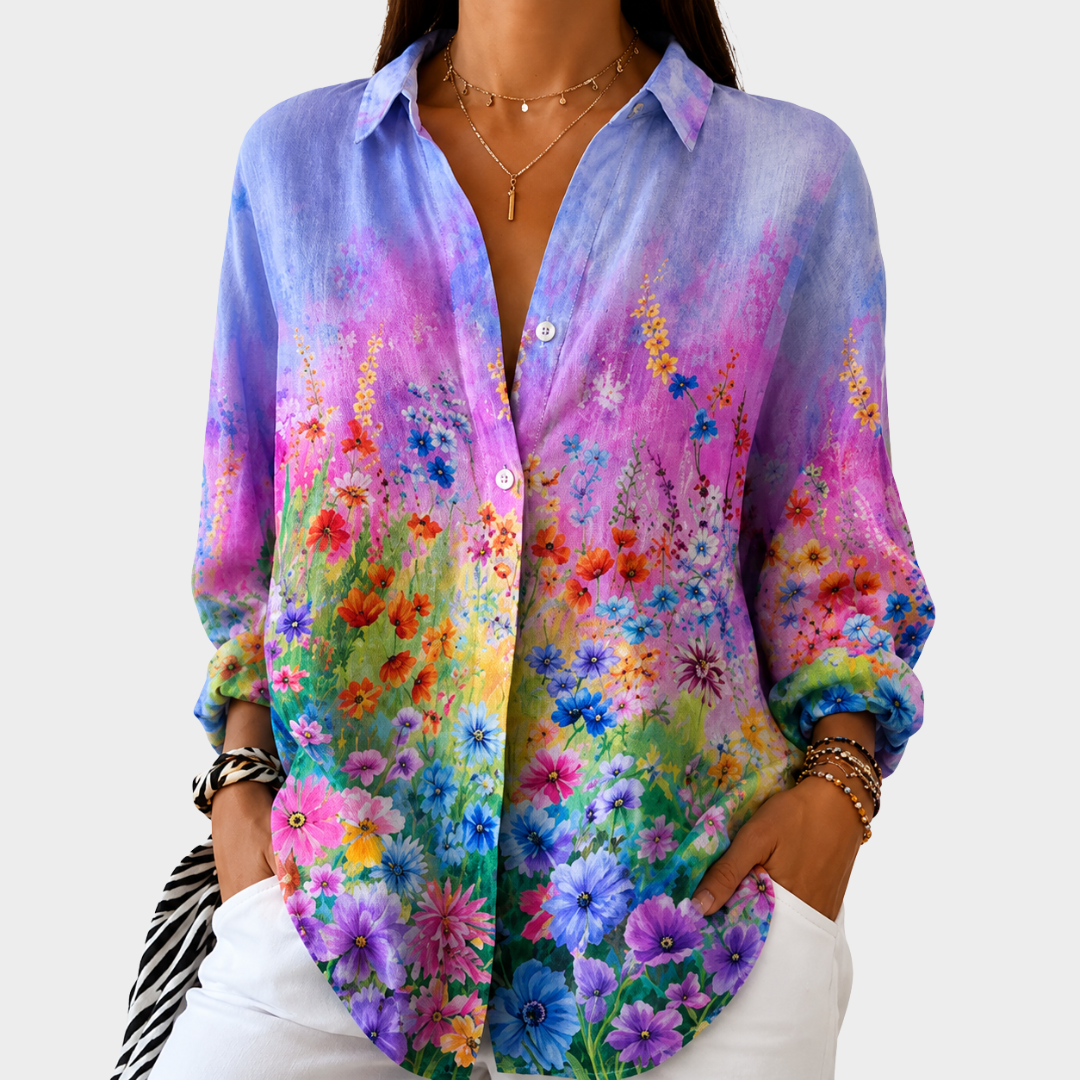 Blusa Giardino al Tramonto di Fiori Selvatici
