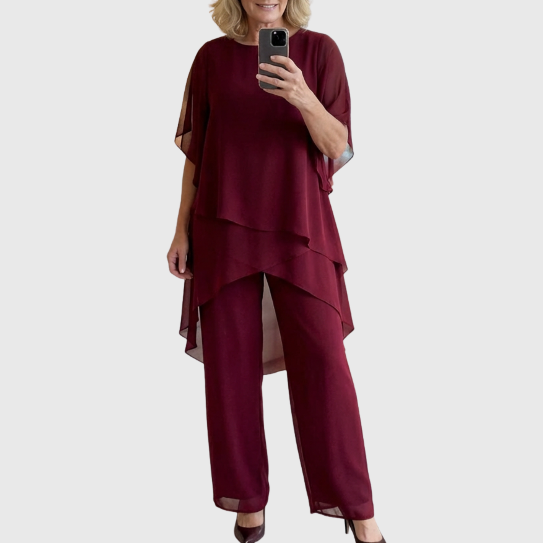 Linda | Set con Pantaloni Palazzo Drappeggiati