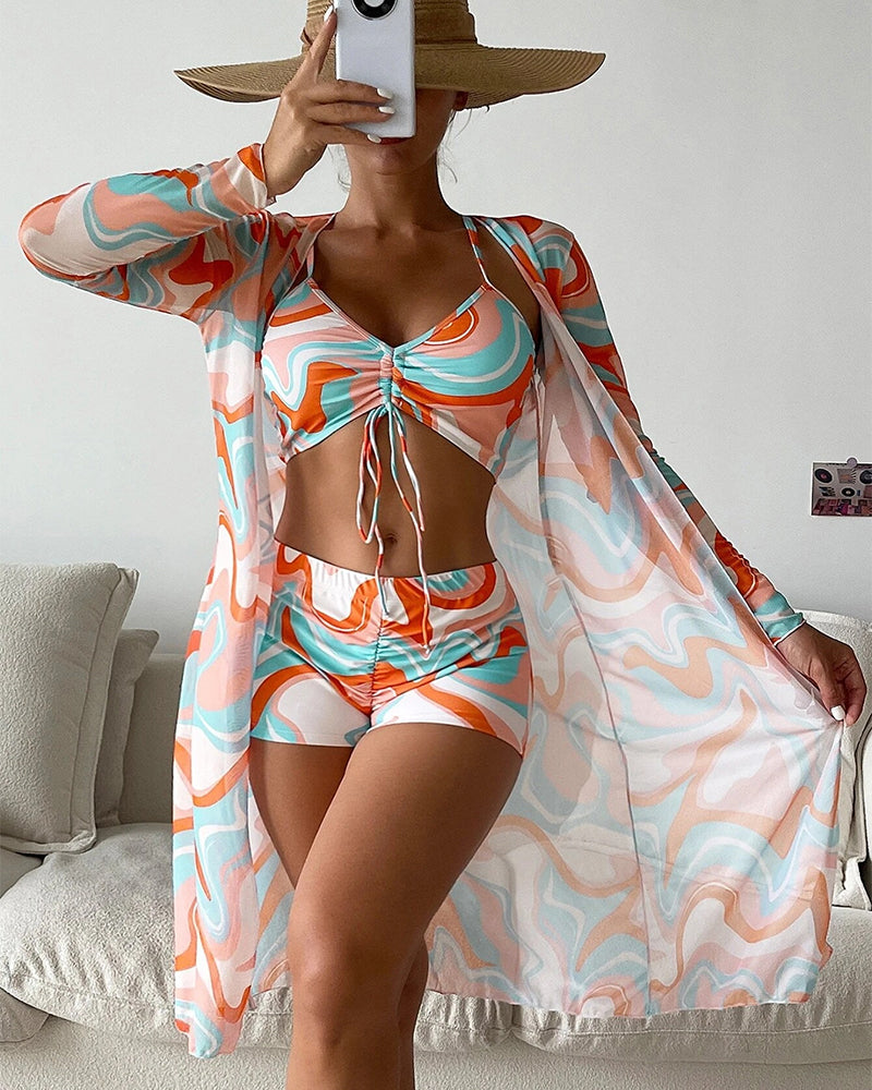 Gabriela™ | Set di bikini a 3 pezzi con stampa
