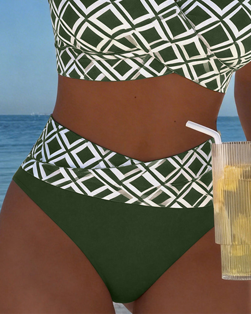 NEUS™ | Costume da Bagno Due Pezzi con Stile Reggiseno e Motivo a Diamante
