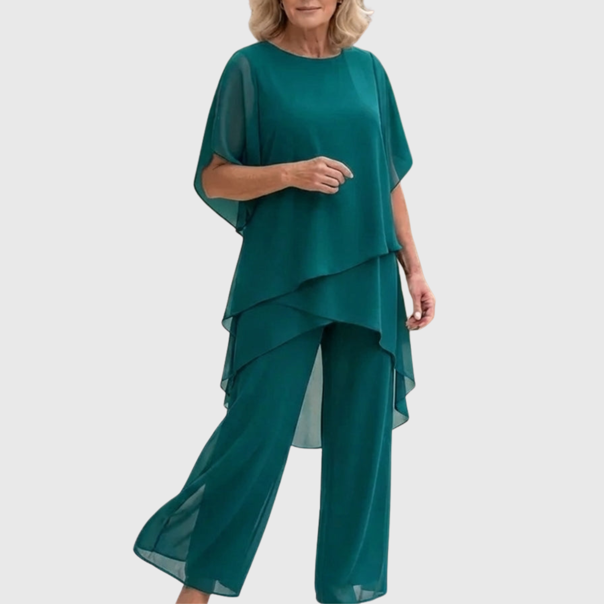 Linda | Set con Pantaloni Palazzo Drappeggiati