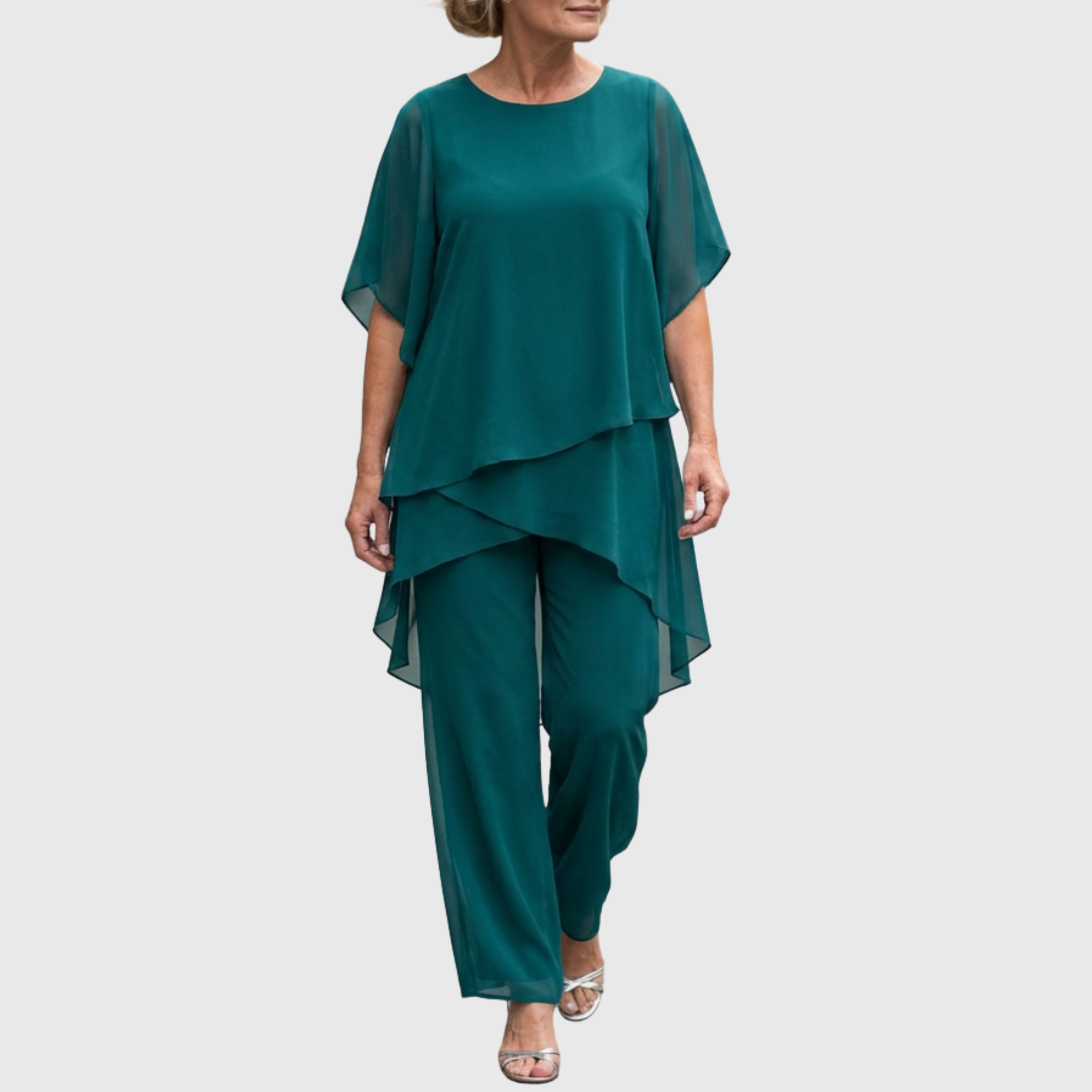 Linda | Set con Pantaloni Palazzo Drappeggiati