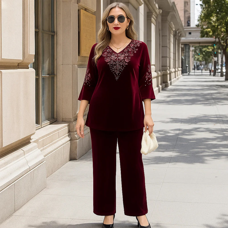 Elvire | Set elegante in velluto a due pezzi