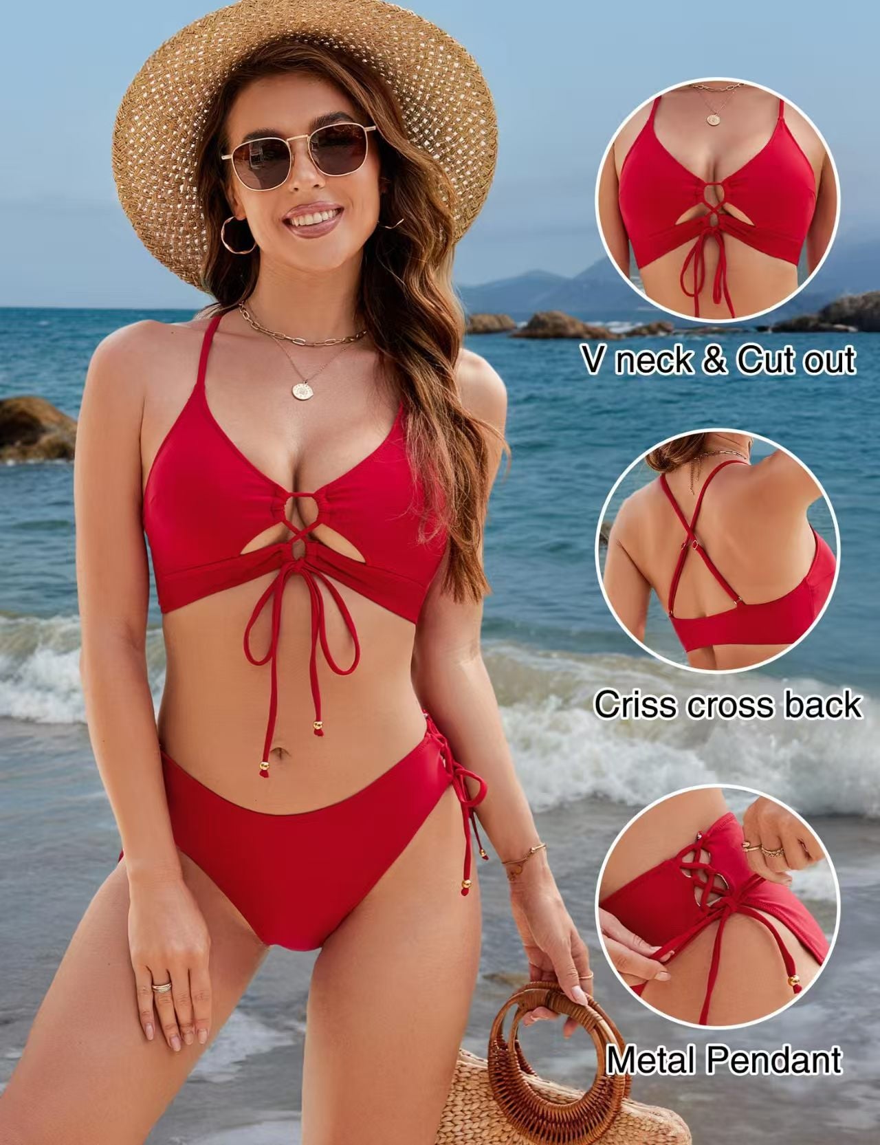 BRUNA | Bikini Completo con Fiocco Anteriore e Lati Regolabili