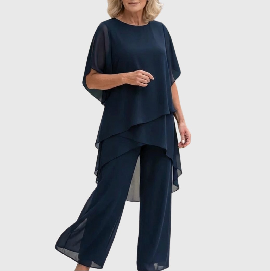 Linda | Set con Pantaloni Palazzo Drappeggiati