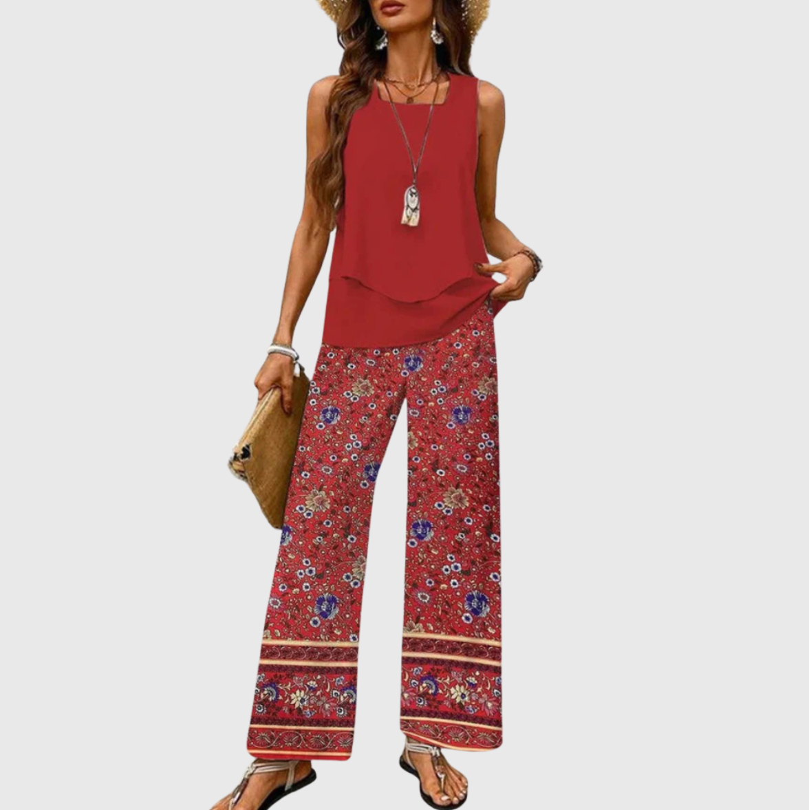 Ovelynra™ | Top Senza Maniche e Pantaloni Larghi