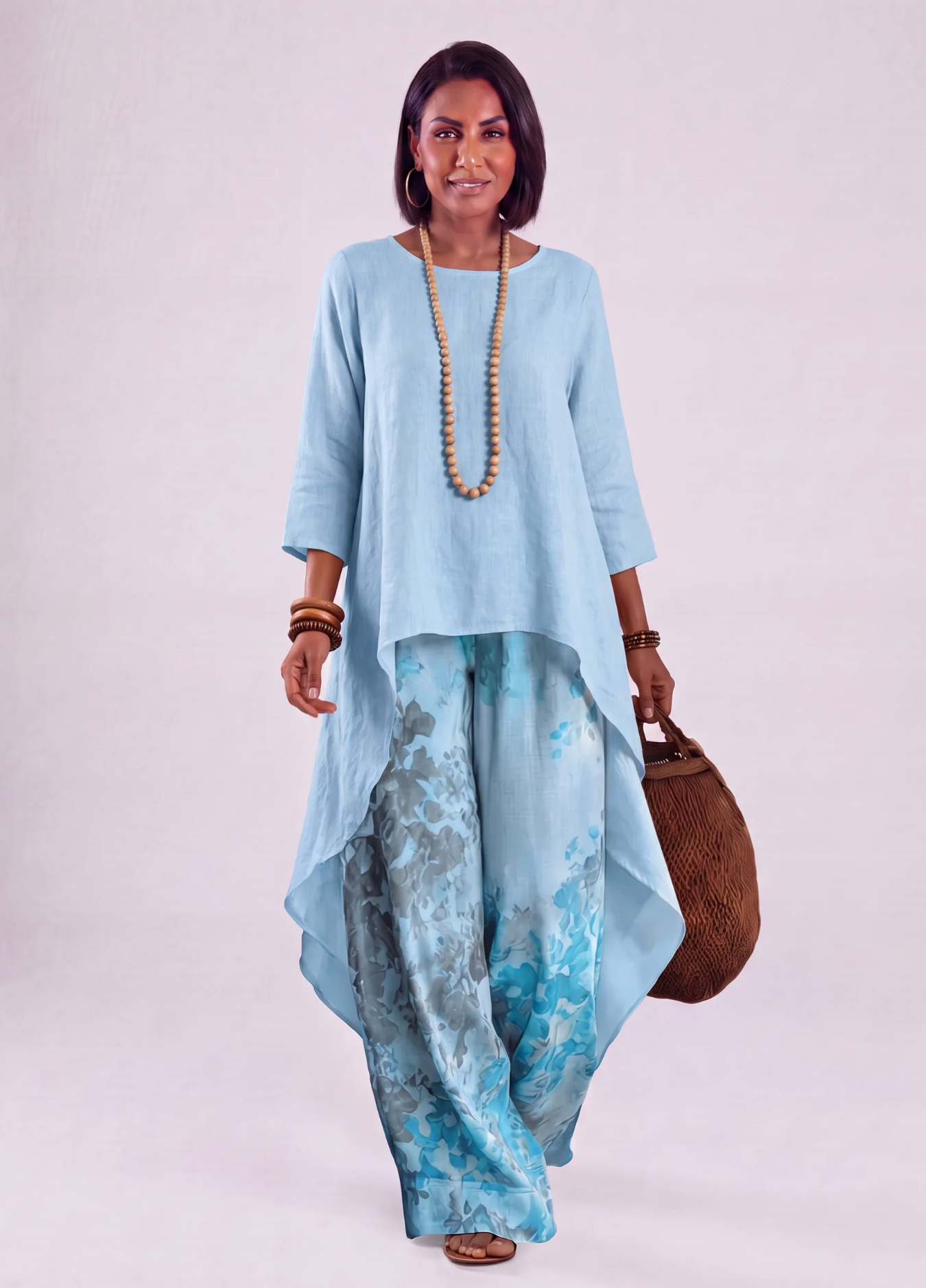 Ginevra | Floral Asymmetrical Fluid Outfit