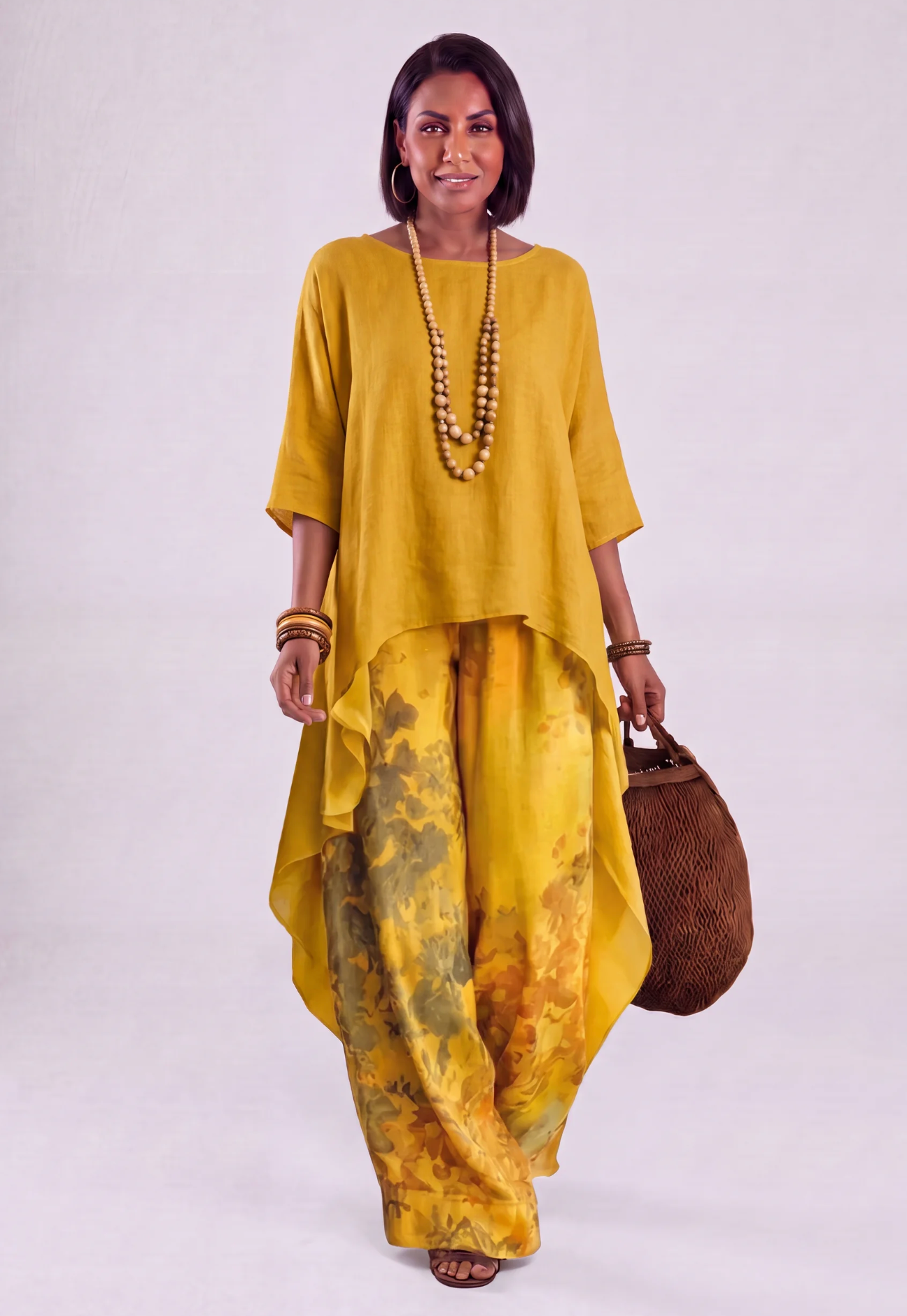 Ginevra | Floral Asymmetrical Fluid Outfit