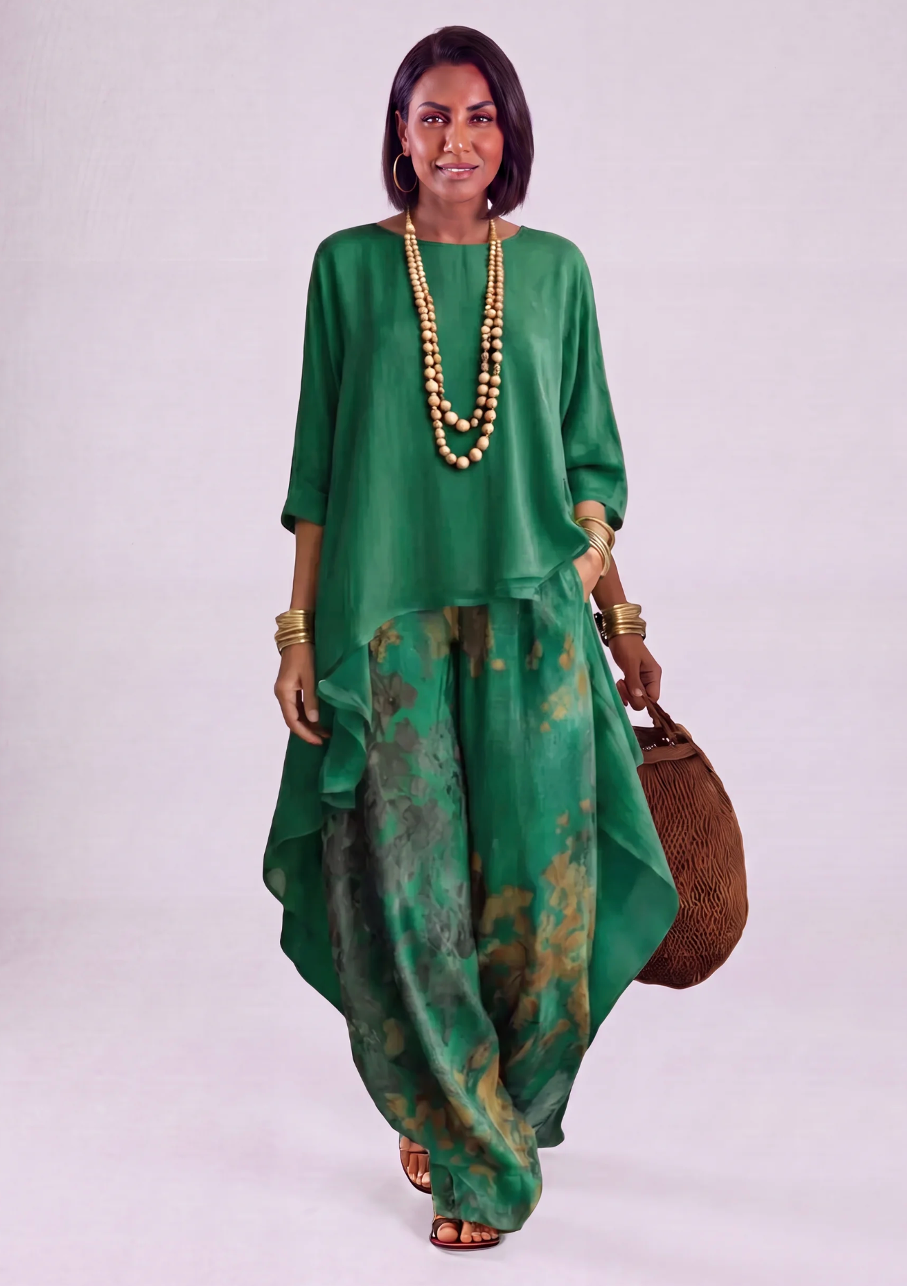 Ginevra | Floral Asymmetrical Fluid Outfit