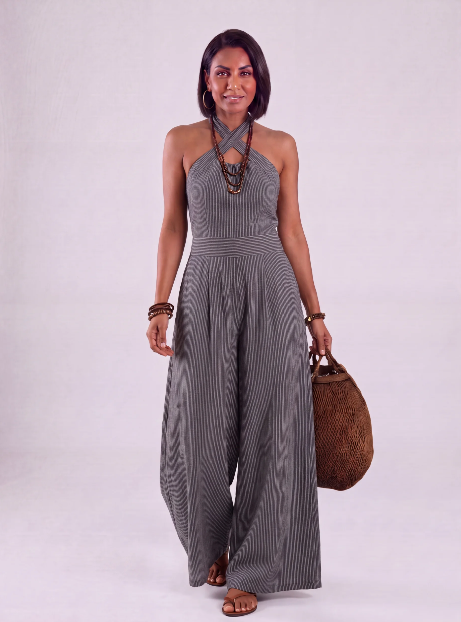 Isabella | Fluida Tuta Lunga con Scollo Halter