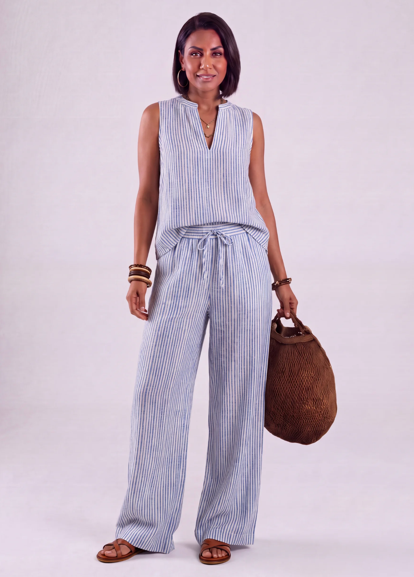 Livia | Striped Palazzo Set