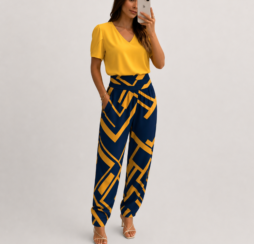Jennifer™ | Set blusa e pantaloni alla moda