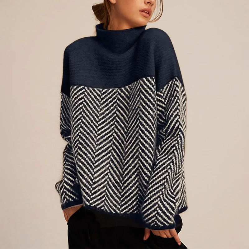 ADELIE | Maglione a collo alto di alta qualità in maglia pregiata