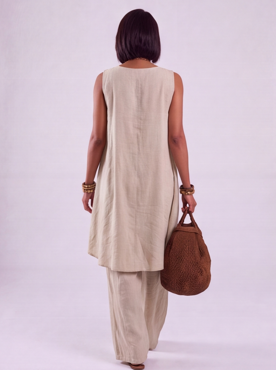 Ginevra | Set Drappeggiato con Pantaloni Larghi