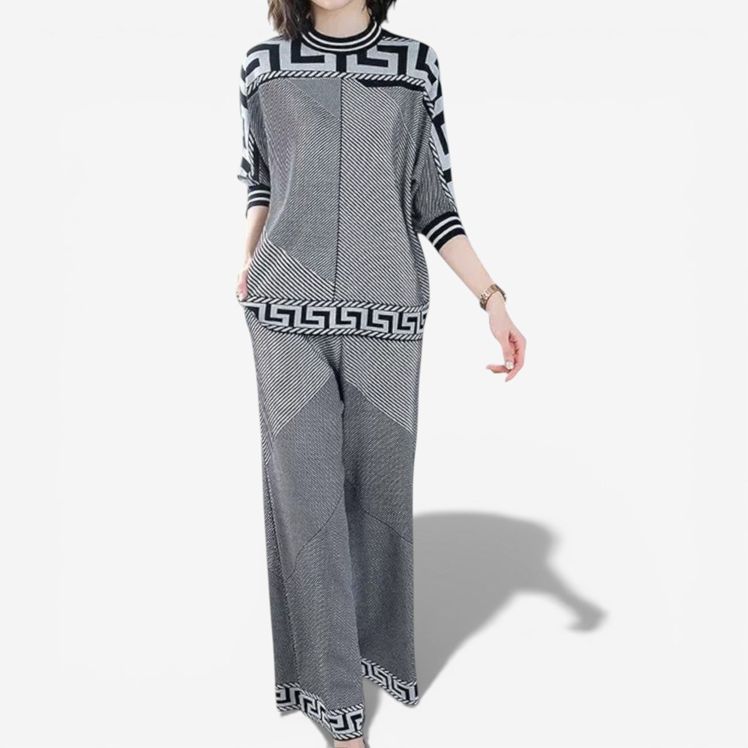 Paola™ Set Maglia Geometrico