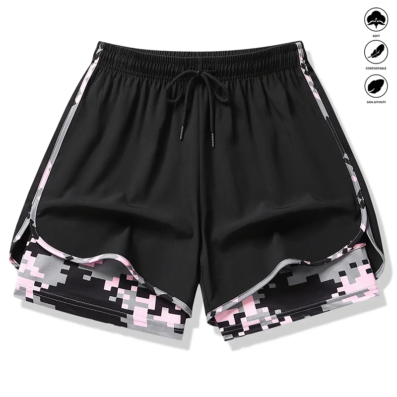 Shorts atletici casual da donna con fodera integrata
